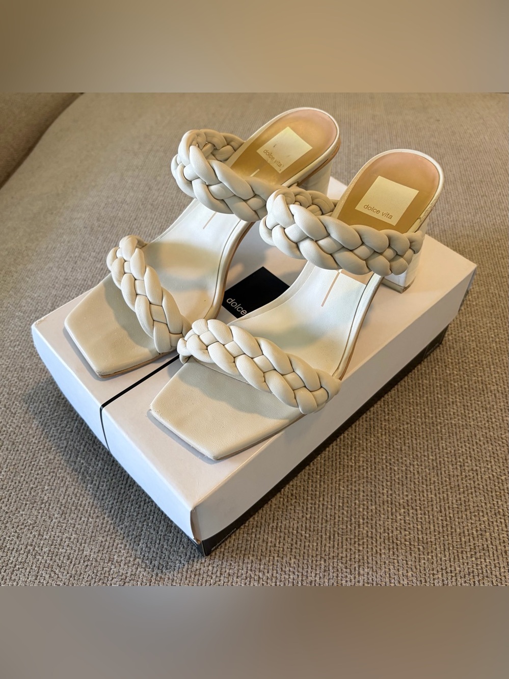 Dolce Vita Ivory Paily Block Heels - Picture 1 of 6